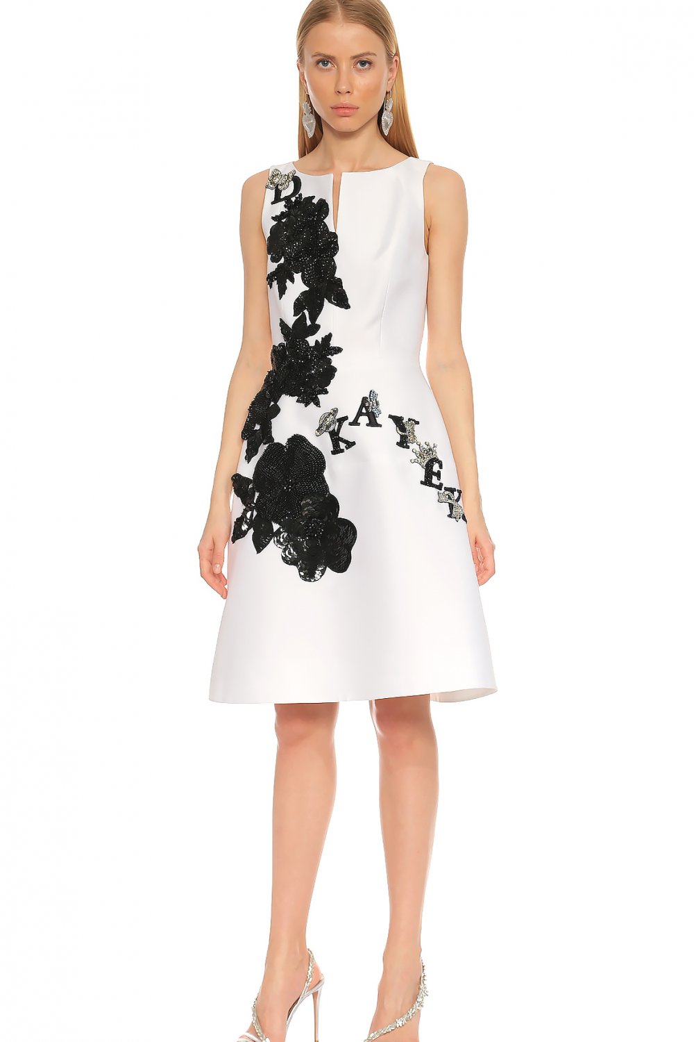 Dice Kayek Beyaz Midi Abiye Elbise ElbiseBul