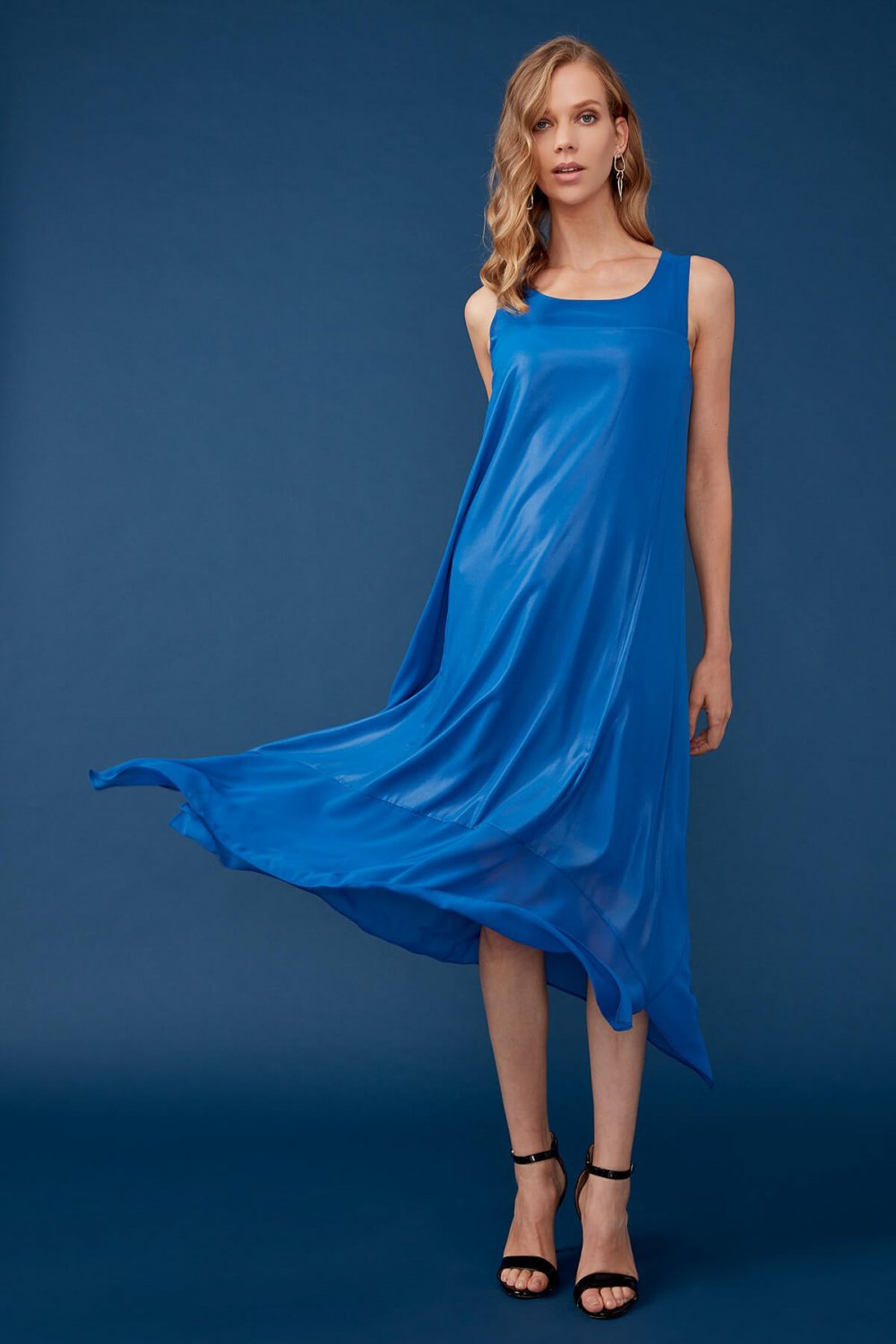 Mavi Uzun Elbise