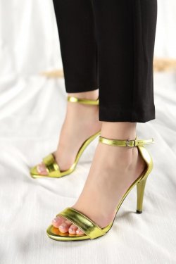 Tima Neon Sarısı Topuklu Ayakkabı