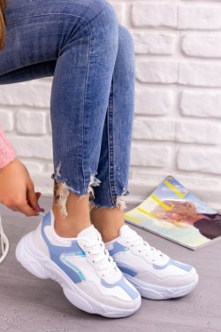 Beyaz Jomox Bebe Mavisi Detaylı Spor Ayakkabı