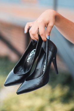 Siyah Xina Desenli Stiletto Ayakkabı