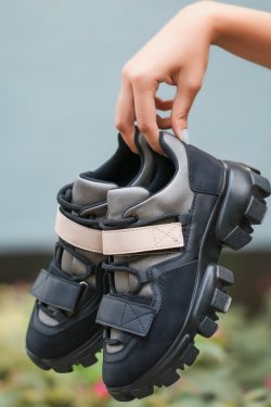 Siyah Bend Nubuk Detaylı Spor Ayakkabı