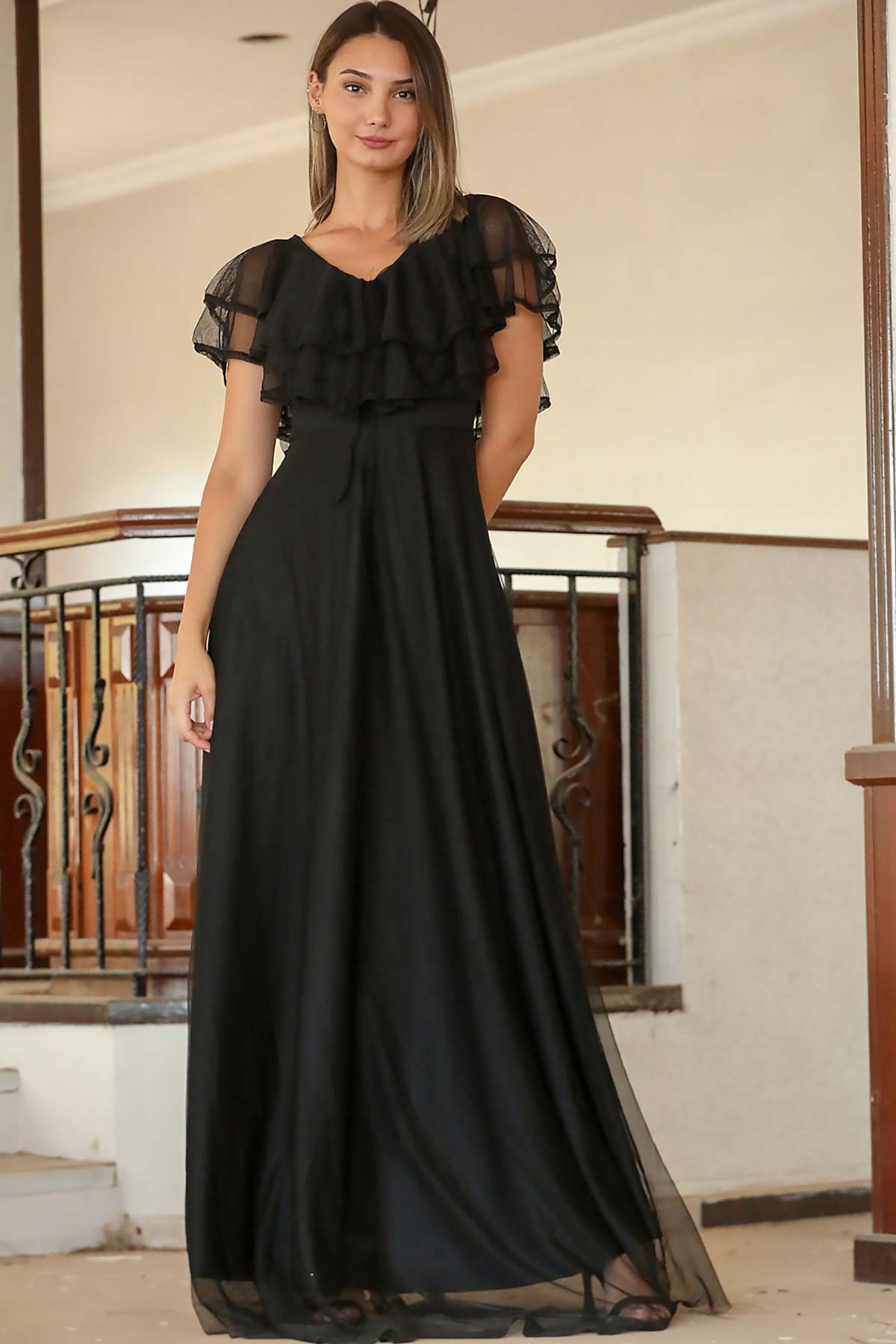 Gelir doğrusal devirmek  Patırtı Siyah Uzun Abiye Elbise | ElbiseBul