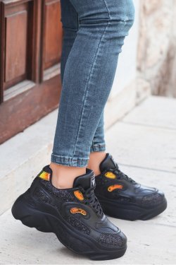 Siyah Nioen Bağcıklı Spor Ayakkabı