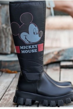 Darx Siyah Mickey Mouse Detaylı Çizme