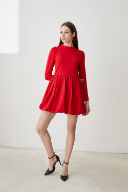 Kırmızı Balon Mini Abiye Elbise