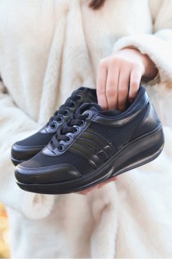 Warm Siyah Bağcıklı Spor Ayakkabı