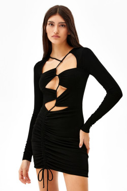 Siyah Dekolte Detaylı Mini Elbise