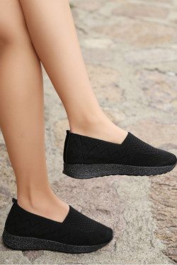 Siyah Toly Triko Babet Ayakkabı