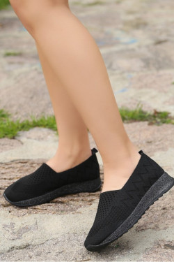 Siyah Toly Triko Babet Ayakkabı