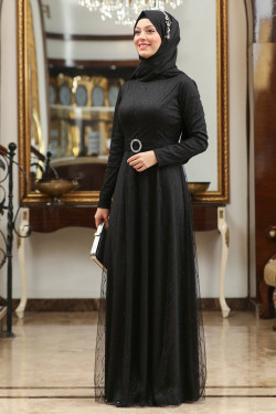 Siyah Lina Abiye Elbise