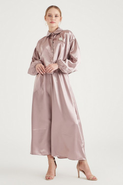 Pudra Luna Bluz&amp;Etek İkili Abiye Elbise Takım