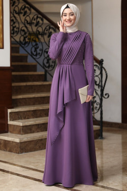Lila Manolya Abiye Elbise