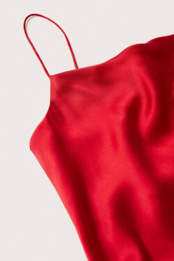 Askılı Kırmızı Midi Abiye Elbise