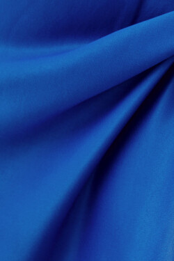 Askılı Mavi Saten Kamisol Midi Abiye Elbise