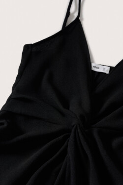 Askılı Siyah Midi Abiye Elbise
