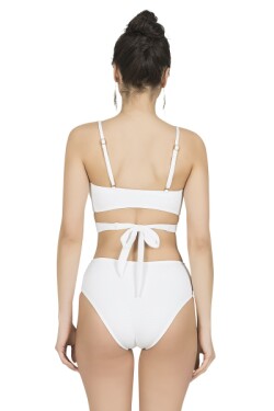 Beyaz Çapraz Model Bikini Takımı