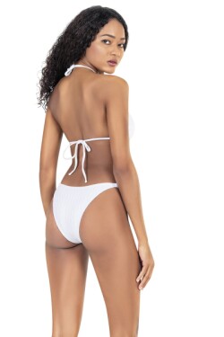 Beyaz Üçgen Brazil Slip Bikini Takımı
