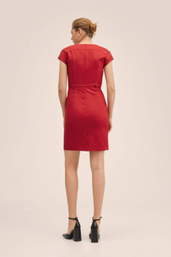 Kırmızı Vücuda Oturan Kesim Mini Elbise