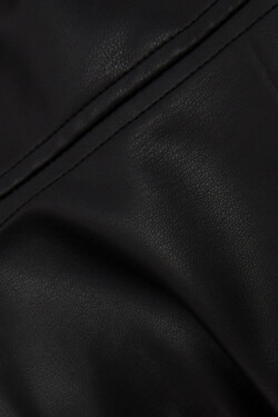 Siyah Suni Deri Halter Yaka Mini Abiye Elbise