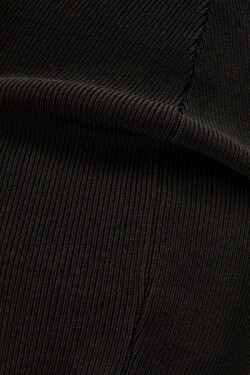 Siyah Zincirli Halter Yaka Mini Triko Elbise