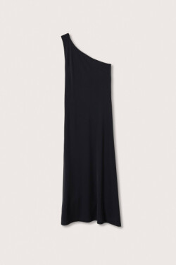 Tek Omuzlu Siyah Sırtı Cut-out Kesimli Uzun Abiye Elbise