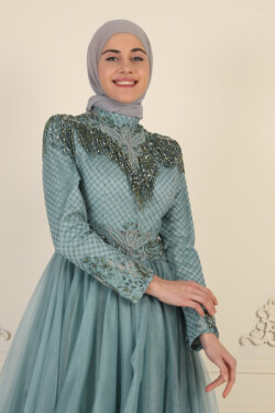 Yeşil Berin Abiye Elbise