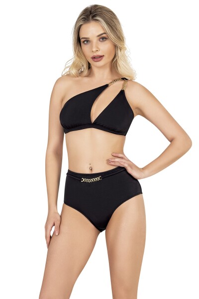 Siyah Zincir Aksesuarlı Bikini Takımı
