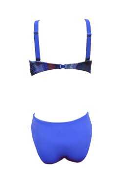 Mavi Çizgi Desenli Parıltılı Bikini Takımı
