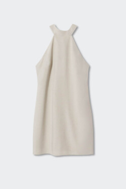 Bej Sırtı Cut-out Kesimli Mini Abiye Elbise
