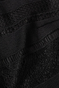 Siyah Ajur Detaylı Mini Abiye Elbise