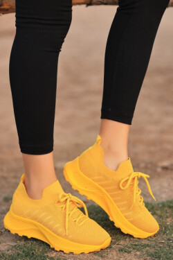 Sarı Kyat Triko Spor Ayakkabı
