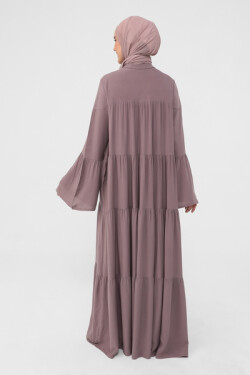 Vintage Mor İspanyol Kollu Salaş Viskon Elbise