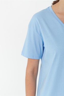 Bebe Mavi V Yaka Basic Tişört