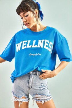 Mavi Wellness Baskılı Tshirt