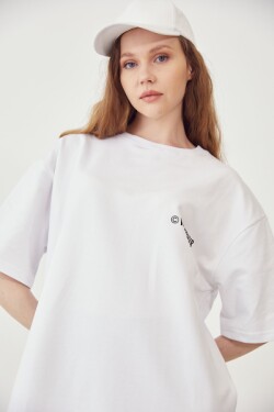 Beyaz Baskılı T Shirt
