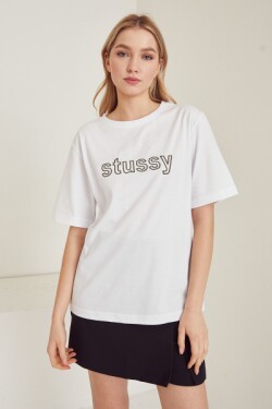 Haki Stussy Baskılı T Shirt