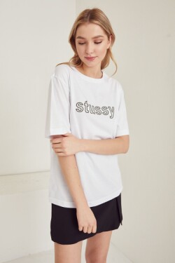 Haki Stussy Baskılı T Shirt