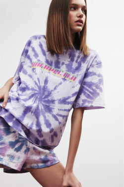 Renkli Margo Örme Oversize T-shirt