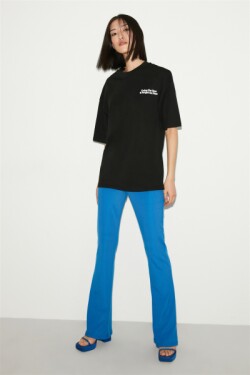 Siyah Zahara Örme Oversize T-shirt