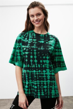 Yeşil Helen Dokuma Oversize T-shirt