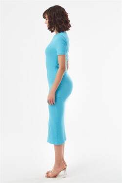 Aqua Yan Lastik Detaylı Kaşkorse Midi Elbise
