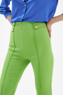 Yeşil İspanyol Paça Krep Pantolon