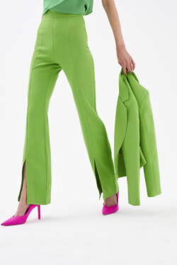 Yeşil Yırtmaç Detaylı İspanyol Pantolon