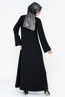 Siyah Nakış İşlemeli İç Elbiseli Abiye Elbise