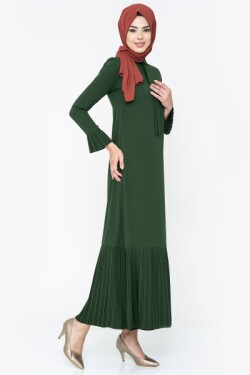 Yeşil Piliseli Elbise