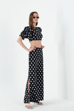 Kol Büzgülü Gipe Deaylı Crop Poplin Bluz