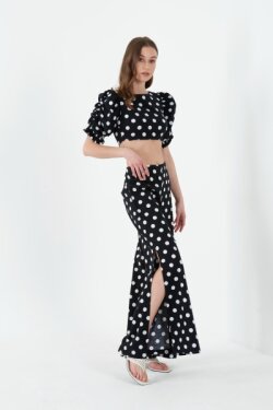 Kol Büzgülü Gipe Deaylı Crop Poplin Bluz