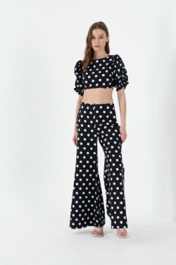 Kol Büzgülü Gipe Deaylı Crop Poplin Bluz