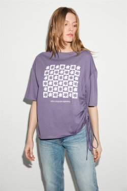 Mor Nori Örme Comfort T-shirt